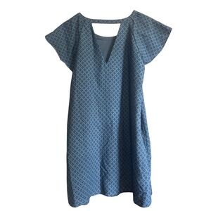 Abercrombie & Fitch BlueWhite Geometric Mini Dress ShortSleeve CutOut Back small